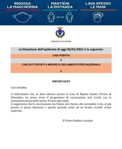 IMPORTANTE! Vaccinazione ospiti R.S.A. S. Pertini